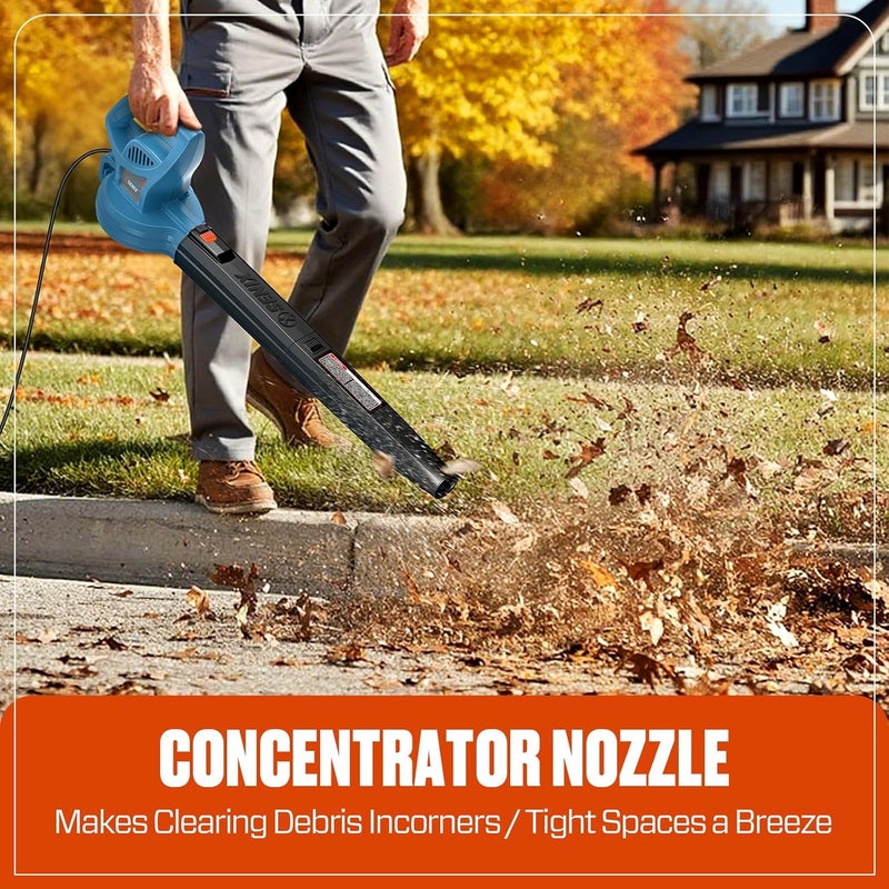 Senix 6 AMP Handheld Electric Leaf Blower, Up to 260 CFM and 155 MPH, Lightweight, 120V (BLE06-L) - Image 4